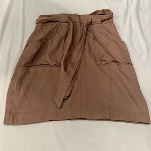 bebe A-Line Skirt in Tan with‎ Tie Waist